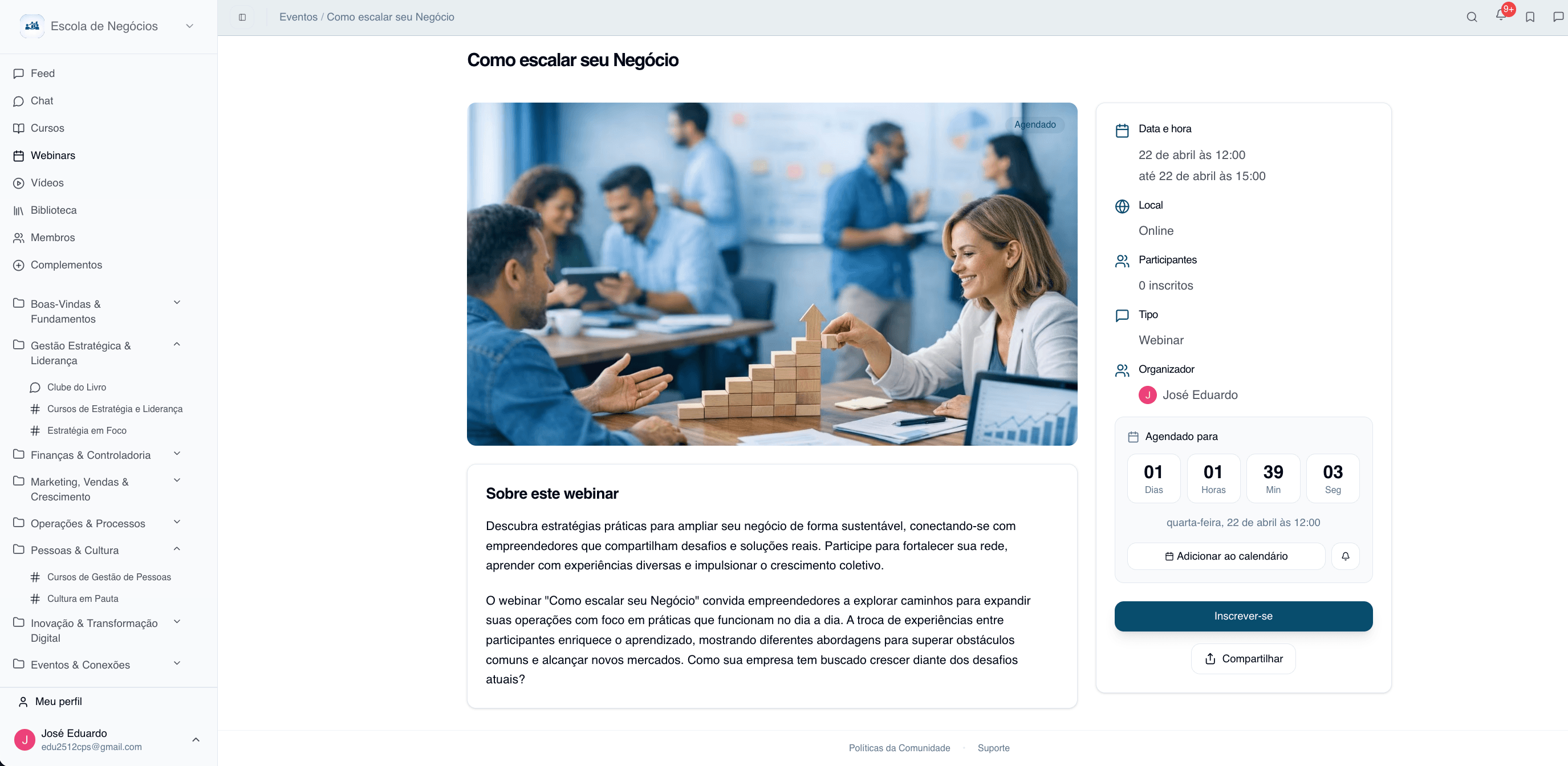 Eventos ao vivo e webinars com recursos interativos